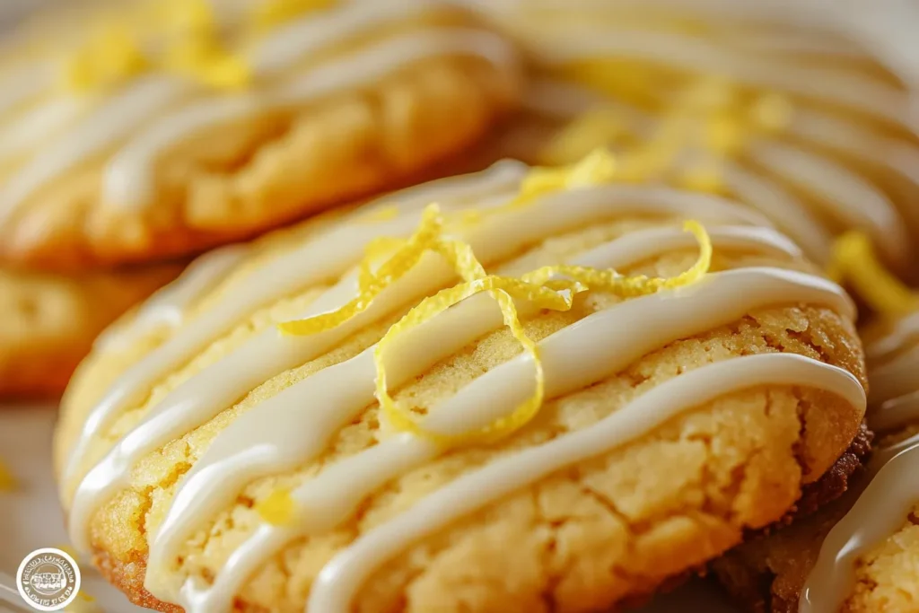 Earl Grey cookies drizzled with lemon glaze	