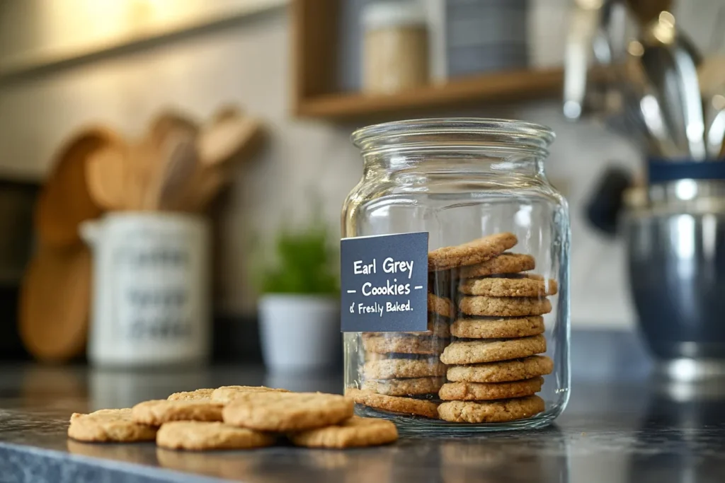 Cookies stored in an airtight glass container	