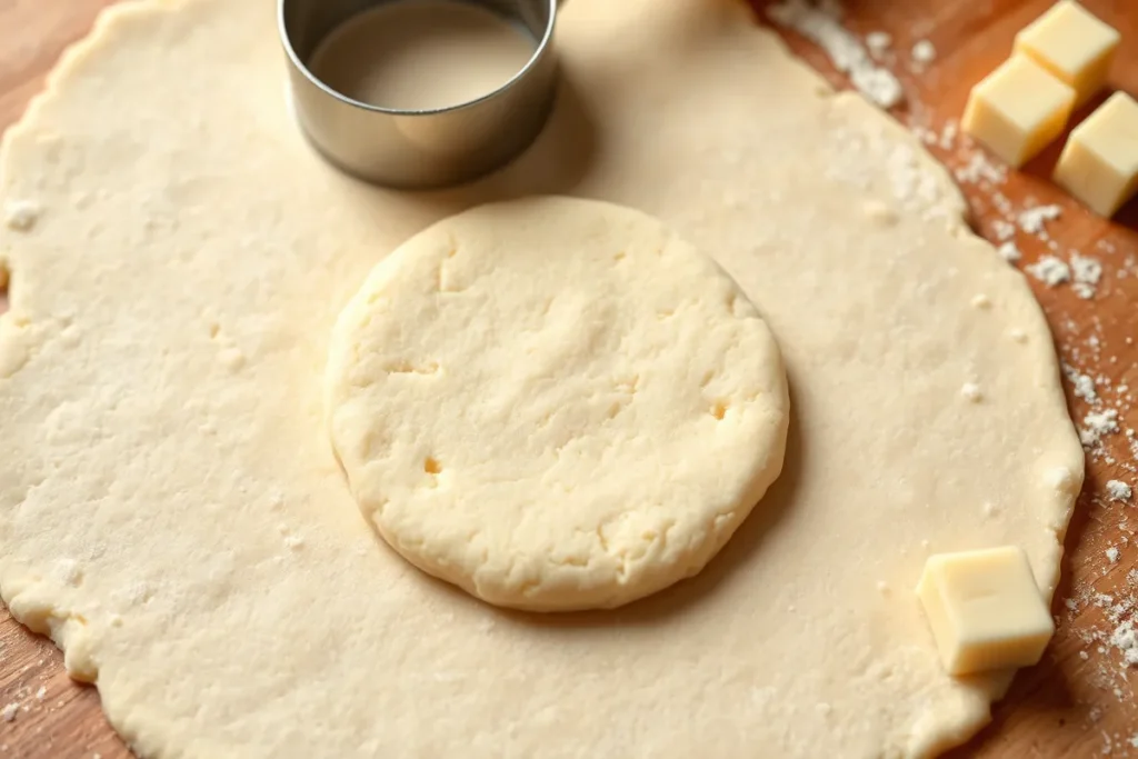 Biscuit dough ready to bake	