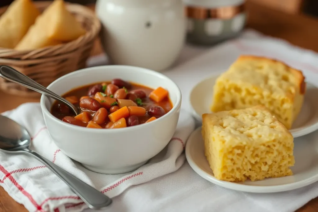 Calico beans with cornbread	