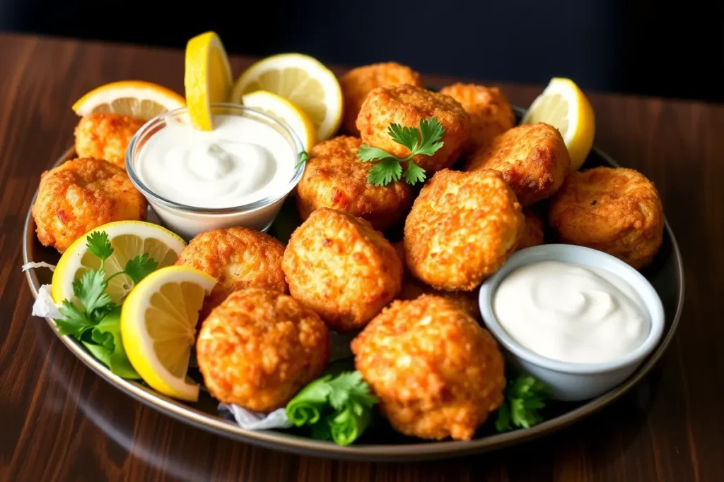 Salmon bites recipe on a platter