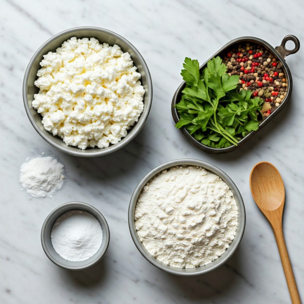 Ingredients for cottage cheese flatbread	