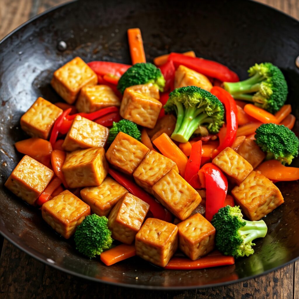 Stir-fried tauhu with vegetables	