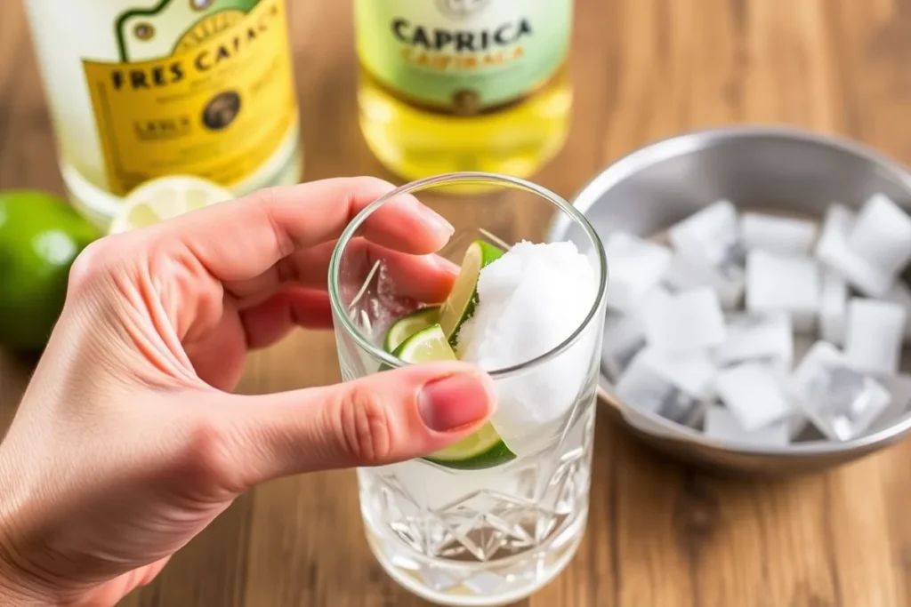 Step-by-step caipirinha making	