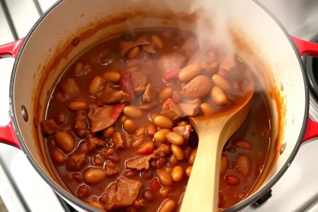 Cooking venison chili	