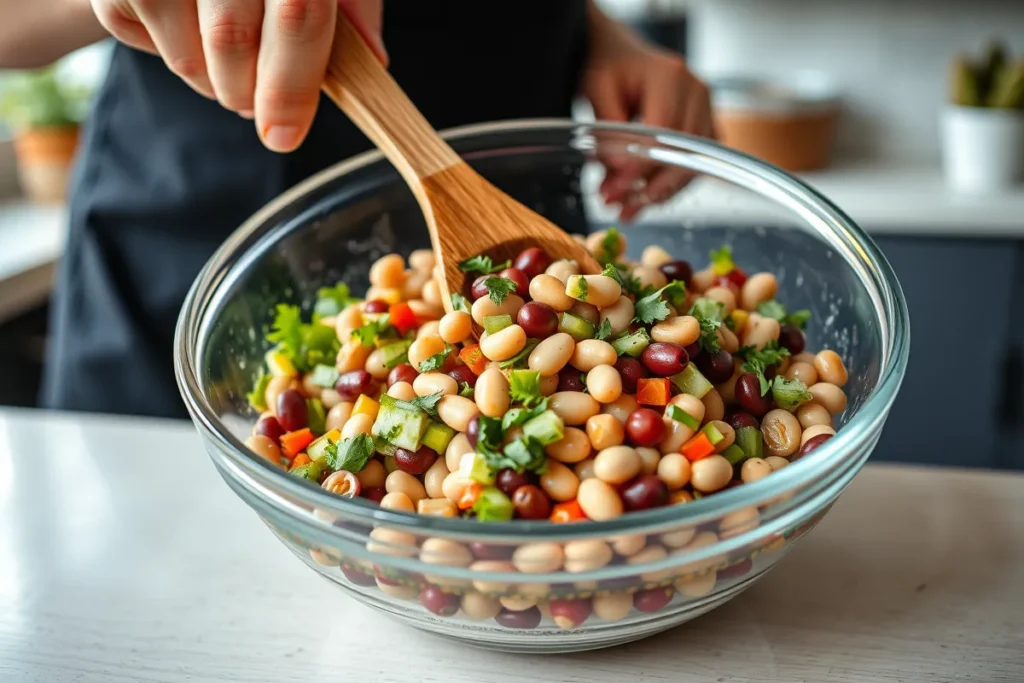 Mixed beans in a bowl	