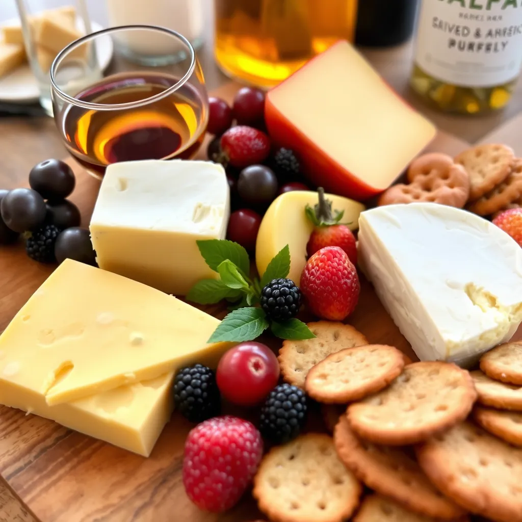 Cheese platter paired with Jalbitedrinks liquor	