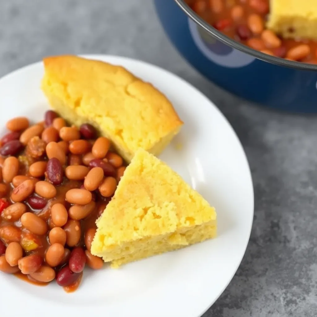 Baked beans with cornbread	