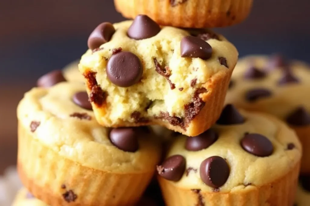 Tiny chocolate chip muffins close-up	