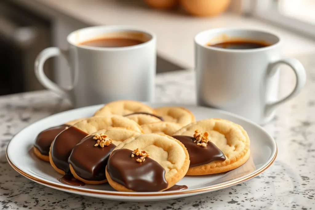 Chocolate-dipped Madeline cookies	