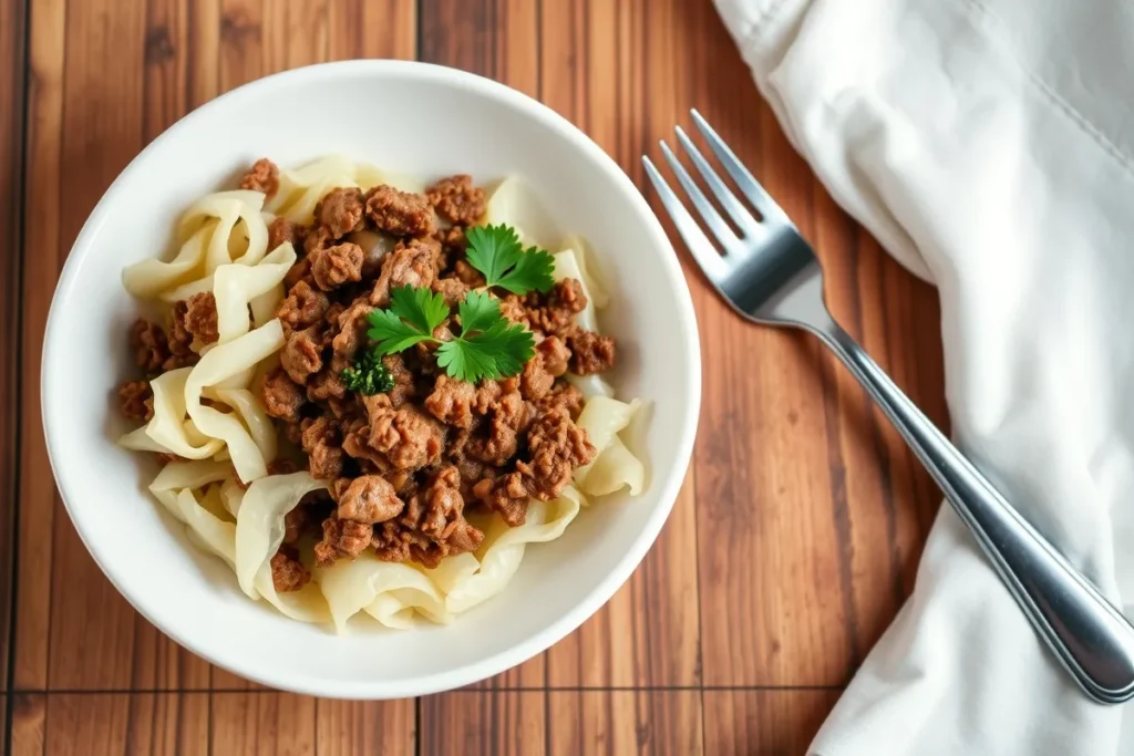 Ground beef cabbage recipe dish