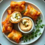 Egg roll wrapper goat cheese jalapeno recipe crispy rolls