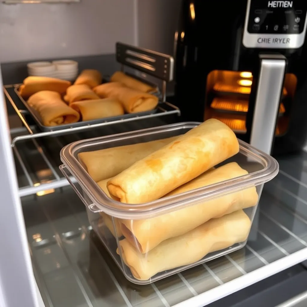 Storing and reheating egg rolls for freshness	