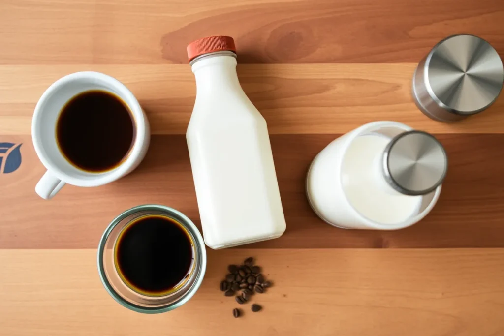 Espresso and ingredients setup	