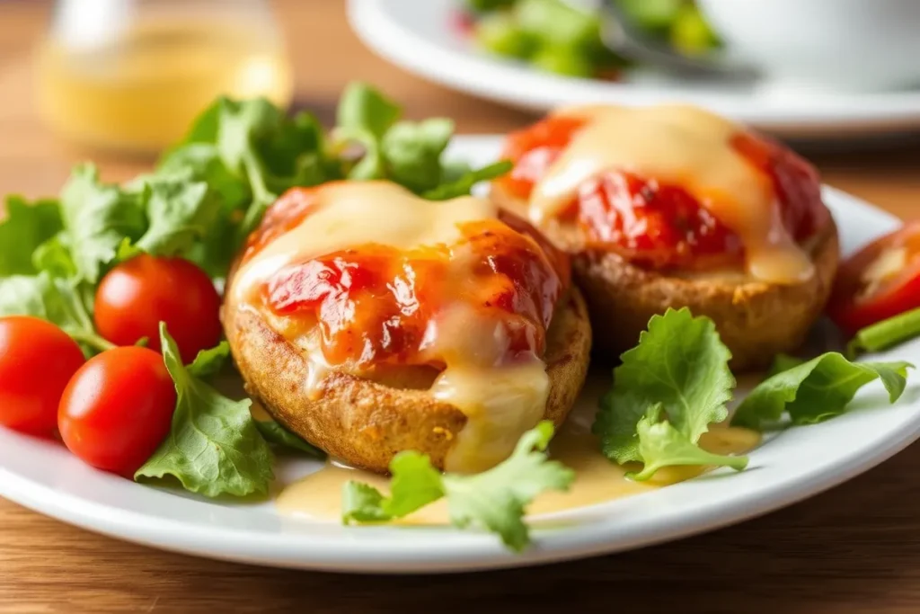  Served papas rellenas with salad	