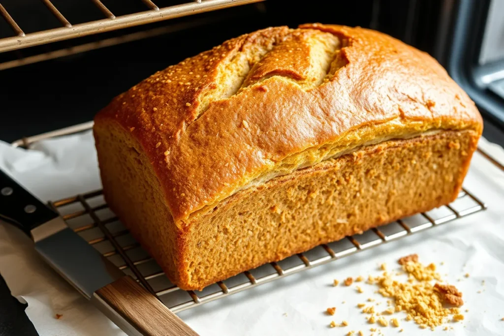 Homemade whole grain bread loaf	