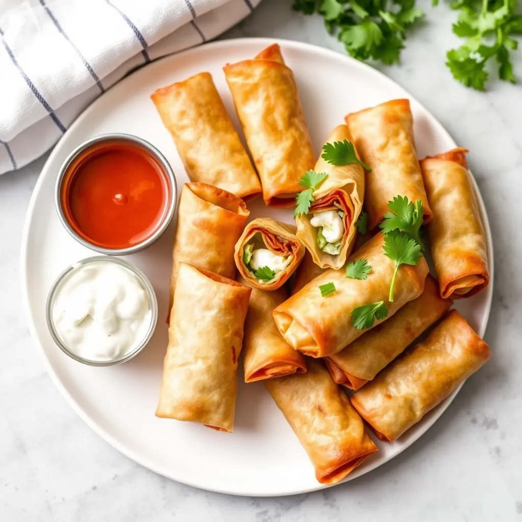 Egg roll wrapper goat cheese jalapeno recipe with dipping sauce	