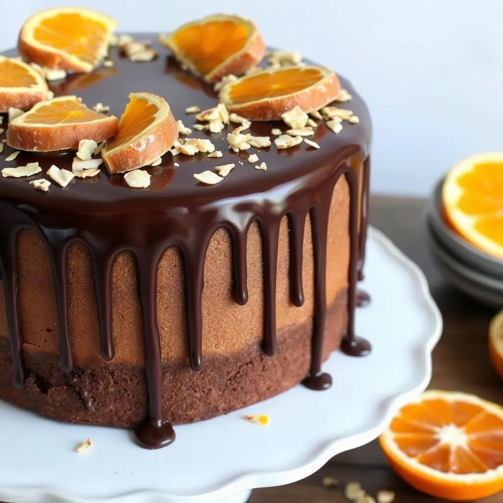 Decorated Chocolate Orange Almond Cake	