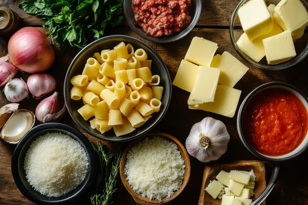 Ingredients for Rigatoni alla Grassa Recipe	