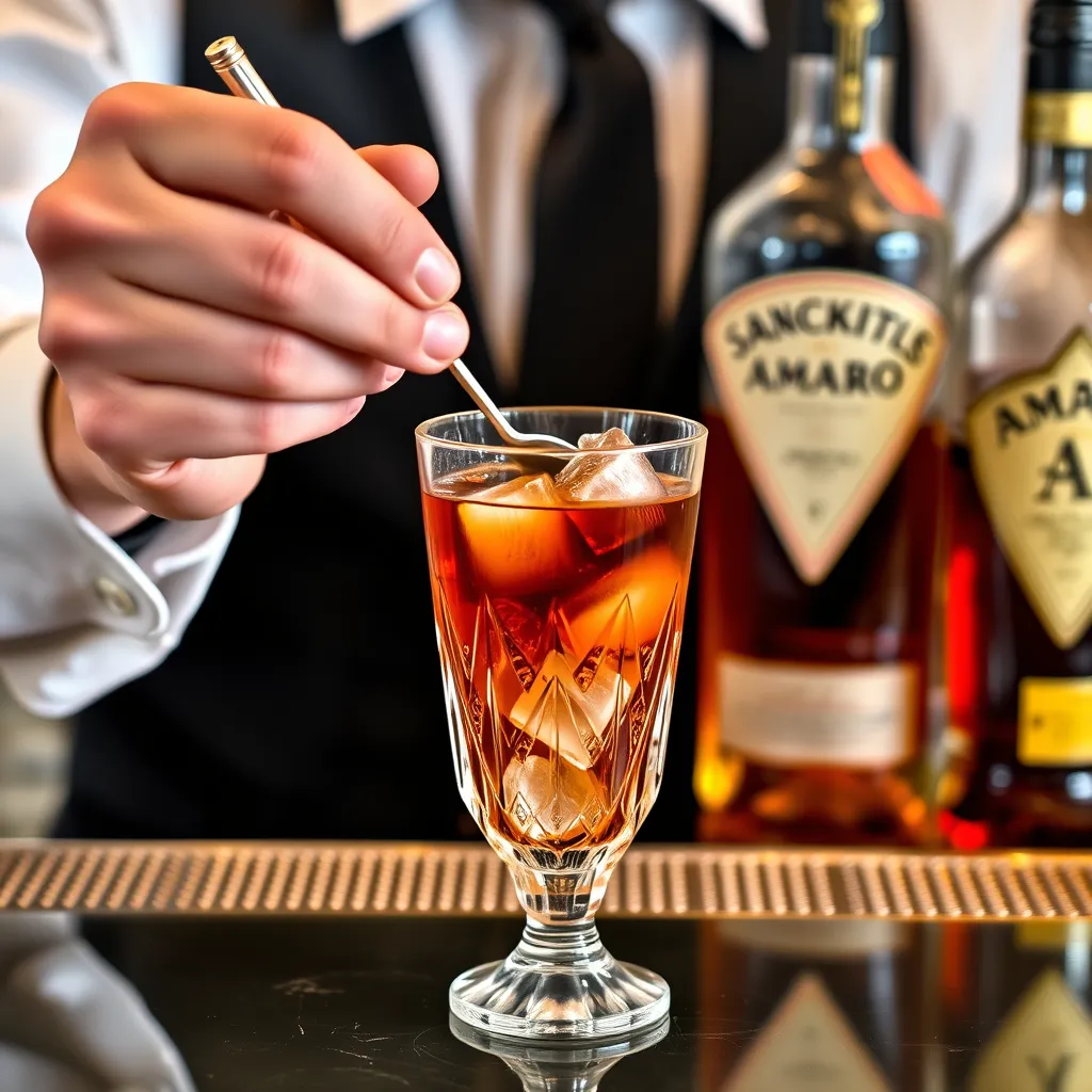 Step-by-step guide to making a Black Manhattan	