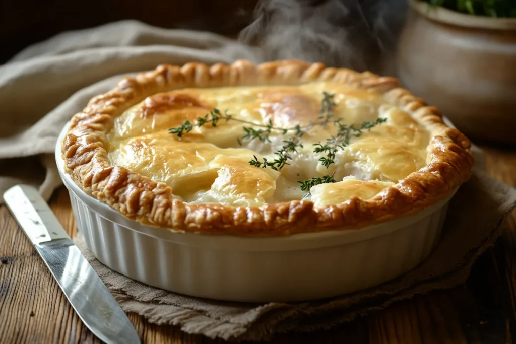 Golden Pillsbury Chicken Pot Pie fresh from the oven