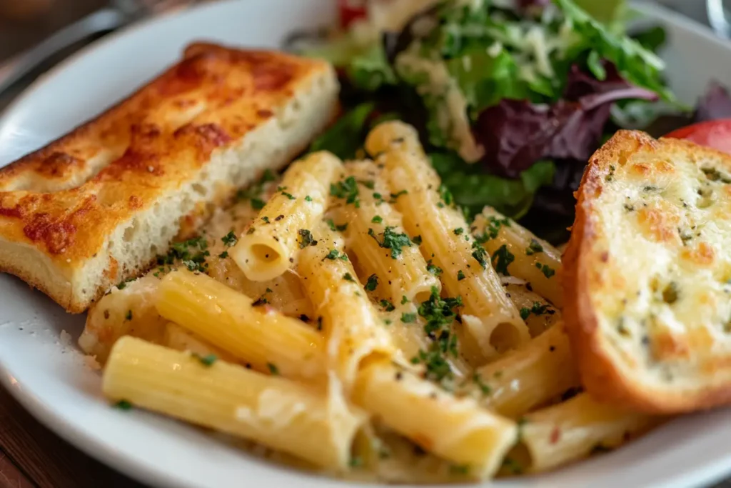 Rigatoni alla Grassa Served with Side Dish	