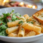 Rigatoni alla Grassa Served with Side Dish