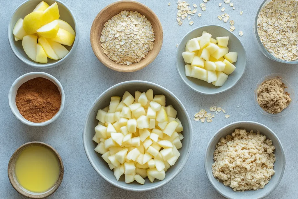 Ingredients for baby apple crumble	