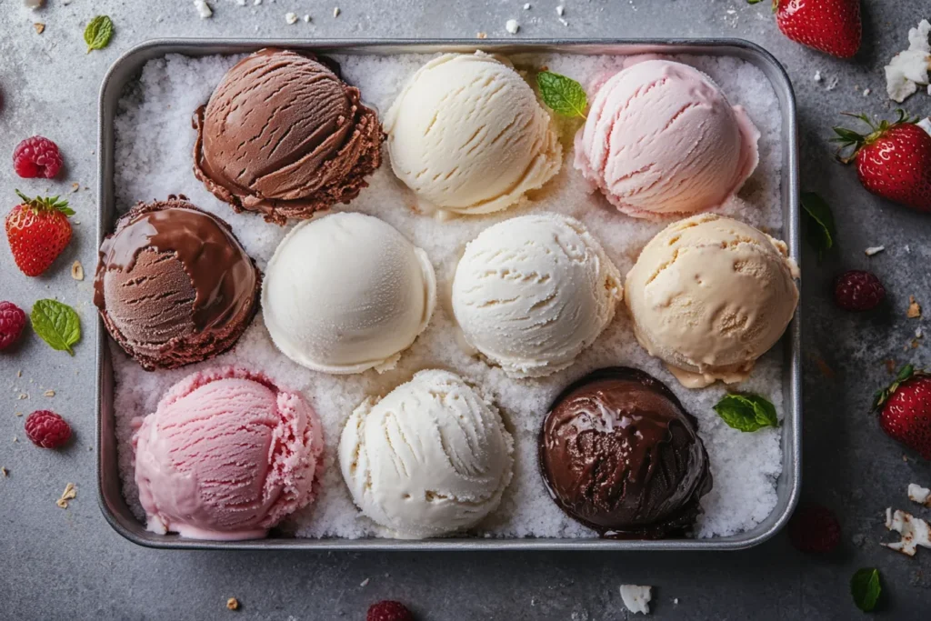 Ice cream flavors for banana split bowls	