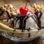 Banana Split Bowls with toppings